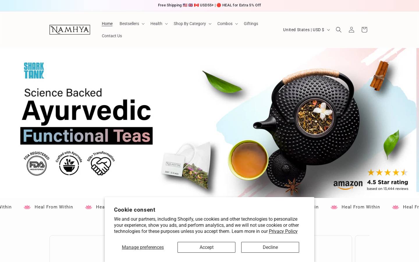 namhyaayurveda.com homepage screenshot
