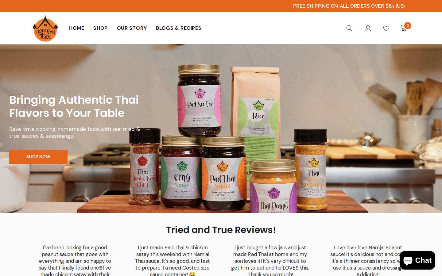 namjaikitchen.com homepage screenshot