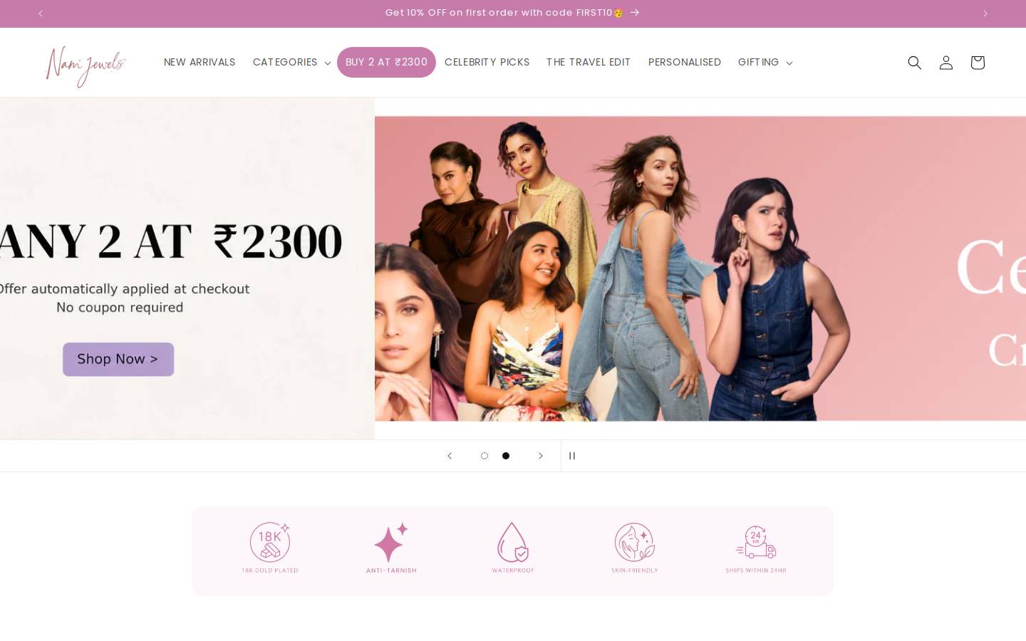 namjewels.com homepage screenshot