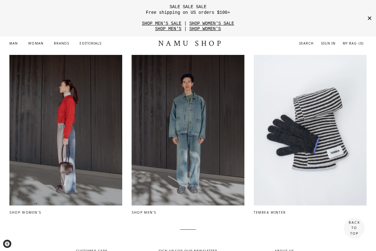 Namu Shop homepage screenshot