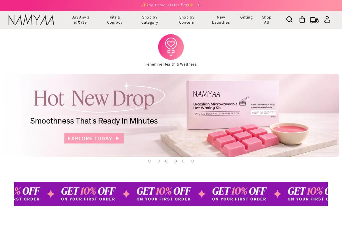 namyaa.in homepage screenshot