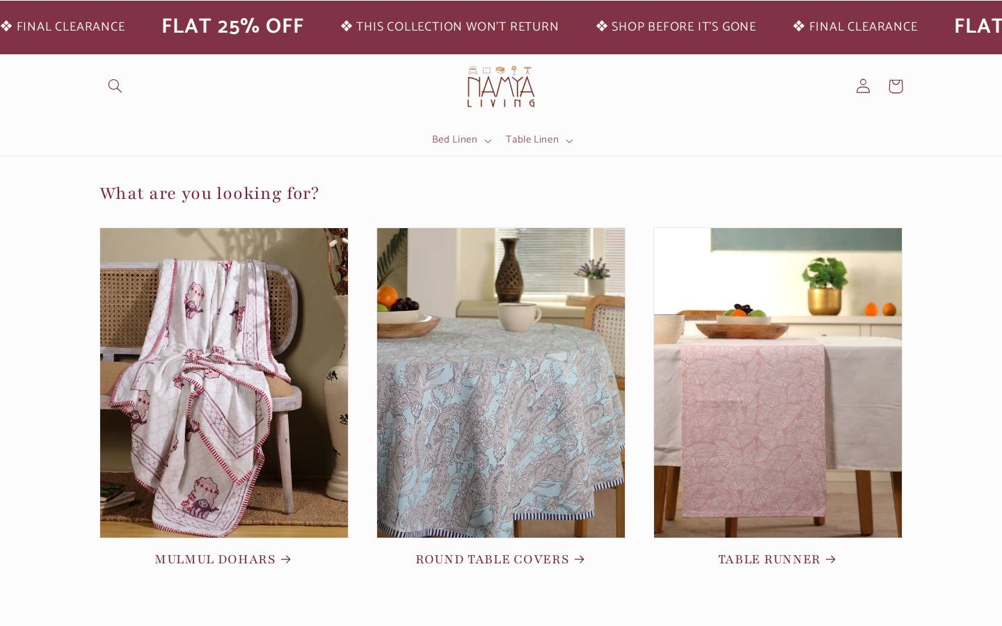 namyaliving.com homepage screenshot