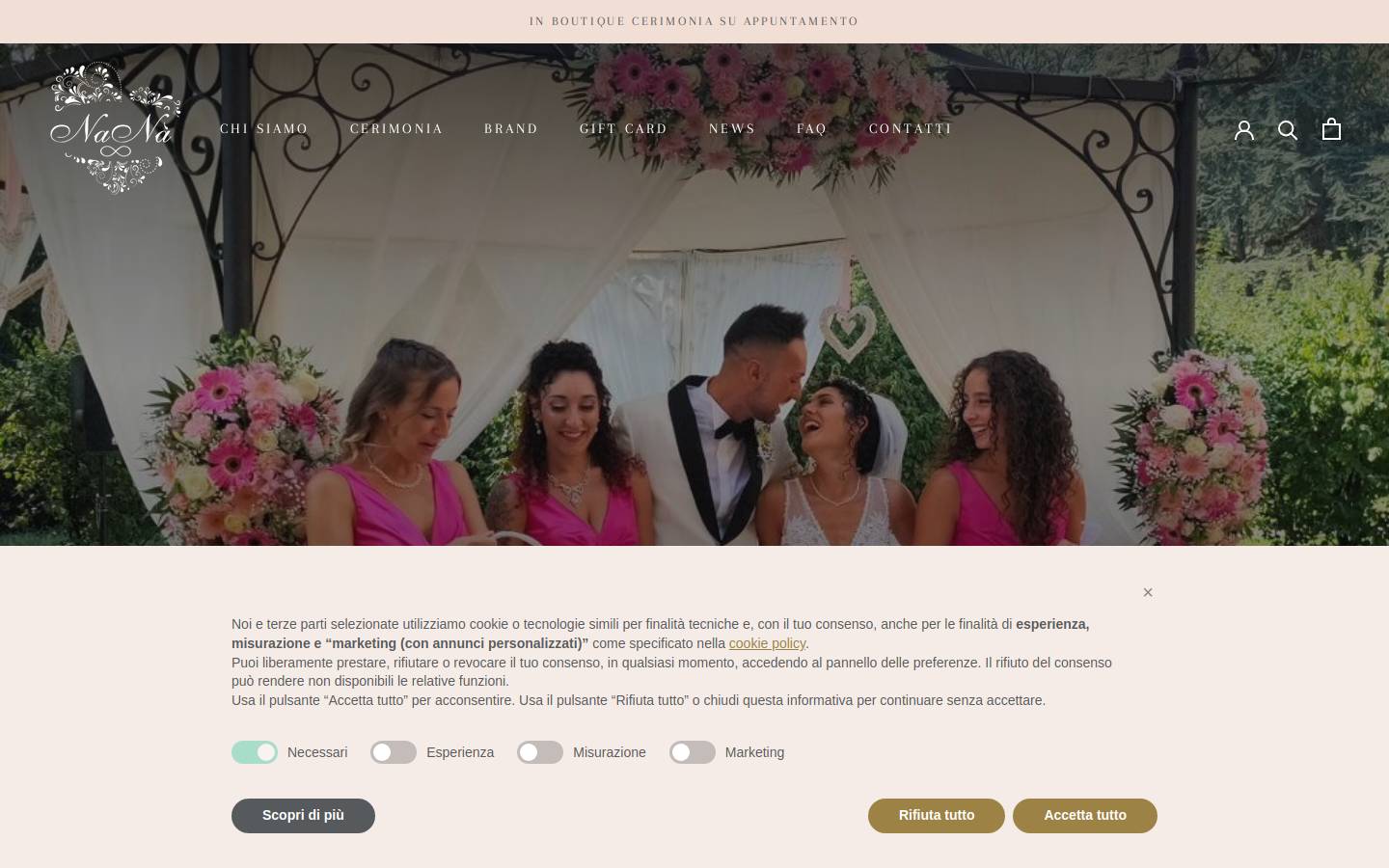 nanabbigliamento.com homepage screenshot