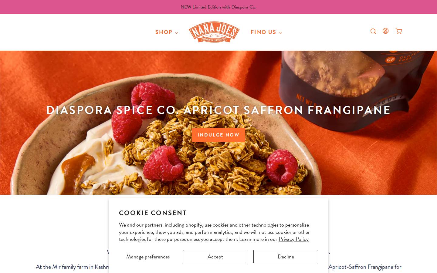 Nanajoes homepage screenshot