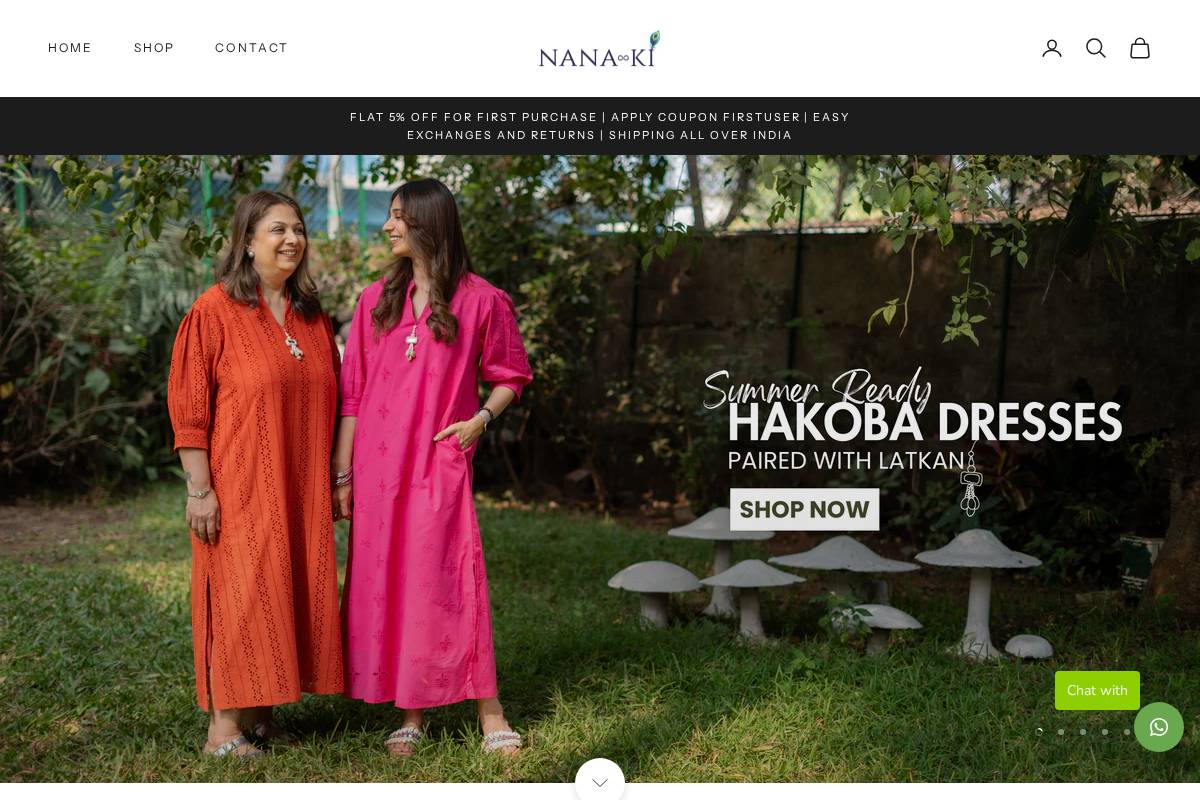 nanaki.co.in homepage screenshot
