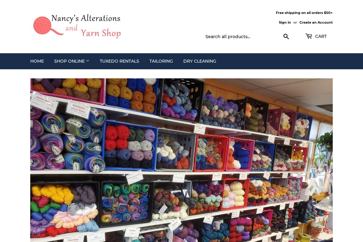 nancysalterationsandyarnshop.com homepage screenshot