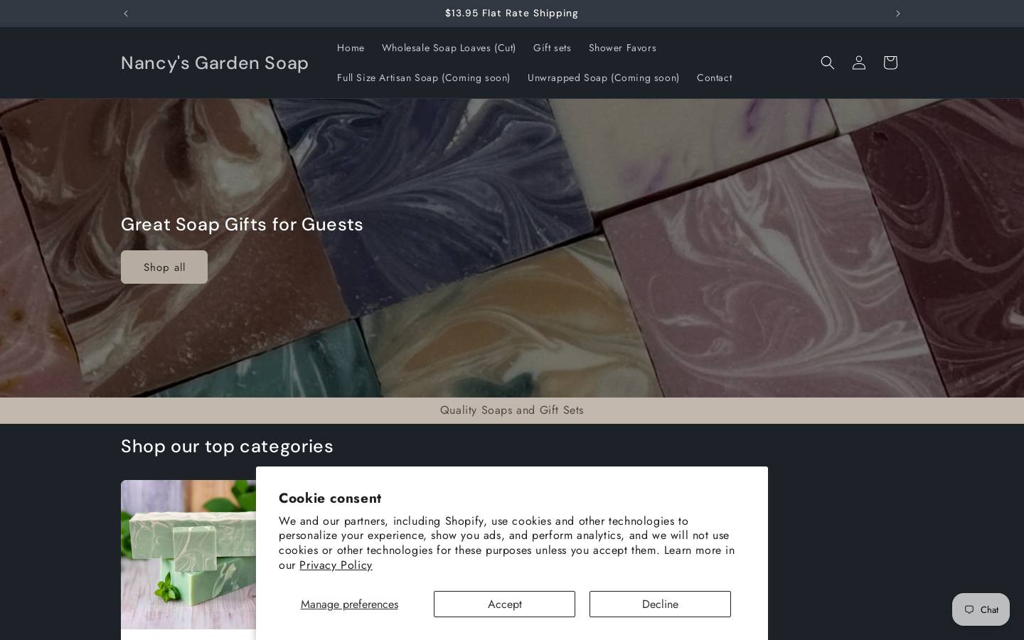 nancysgardensoap.com homepage screenshot