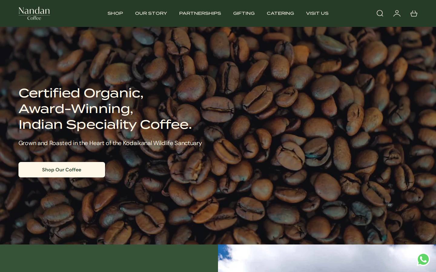 nandancoffee.com homepage screenshot