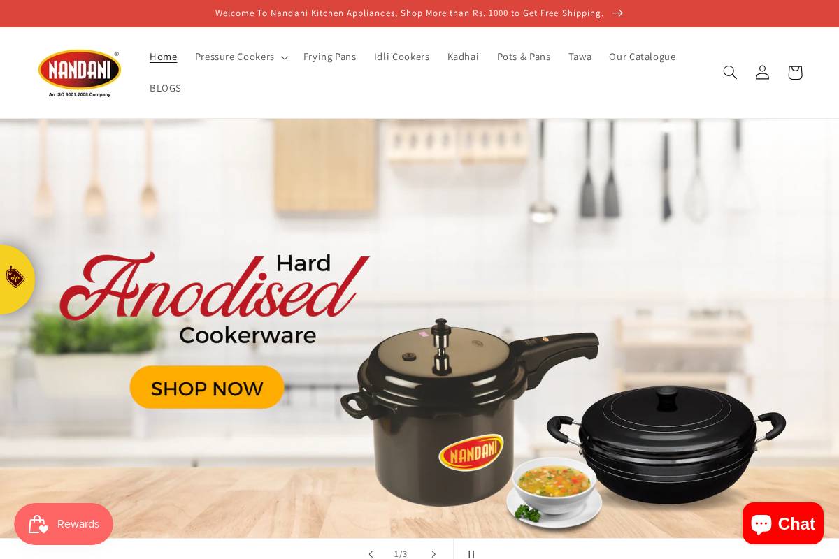 nandaniindia.co.in homepage screenshot