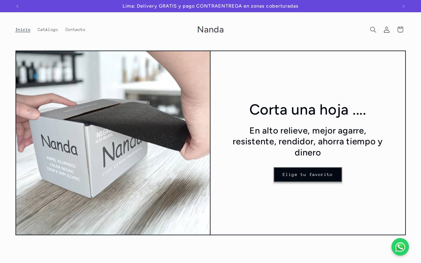 nandaoficial.com homepage screenshot