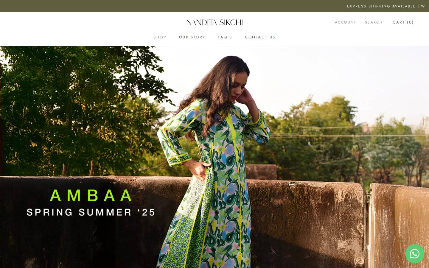 nanditasikchi.com homepage screenshot