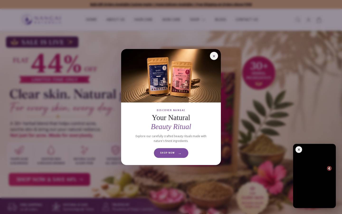 nangainaturals.com homepage screenshot