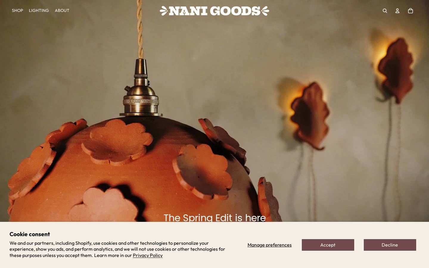nanigoods.com homepage screenshot