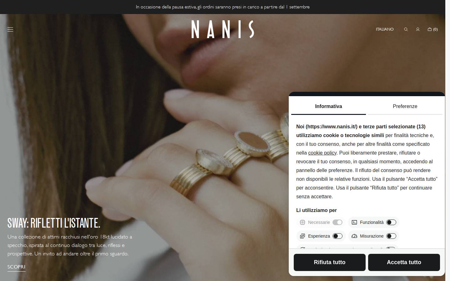 Nanis homepage screenshot