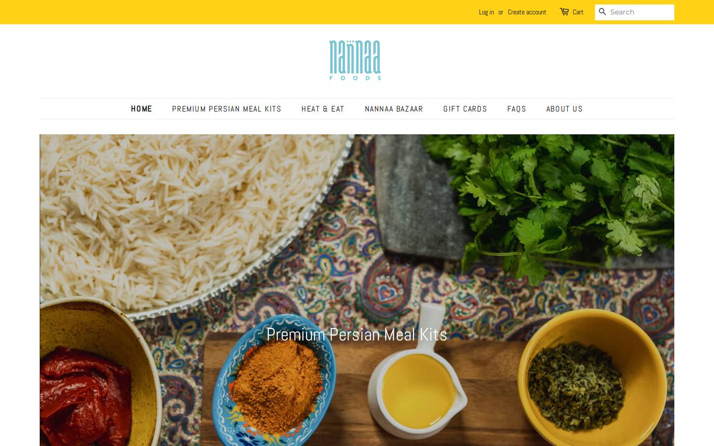 nannaafoods.com homepage screenshot