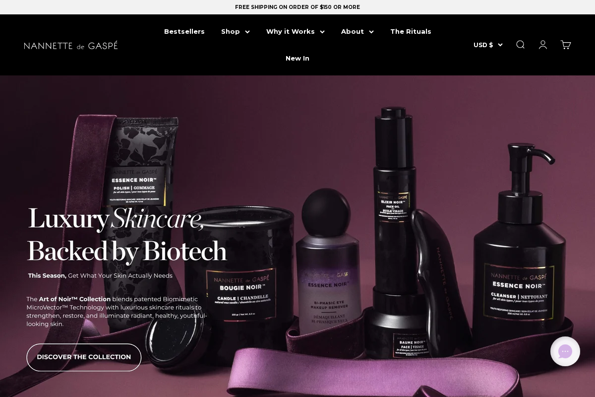 nannettedegaspe.com homepage screenshot