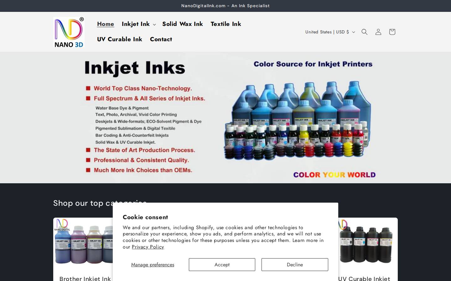 nanodigitalink.com homepage screenshot