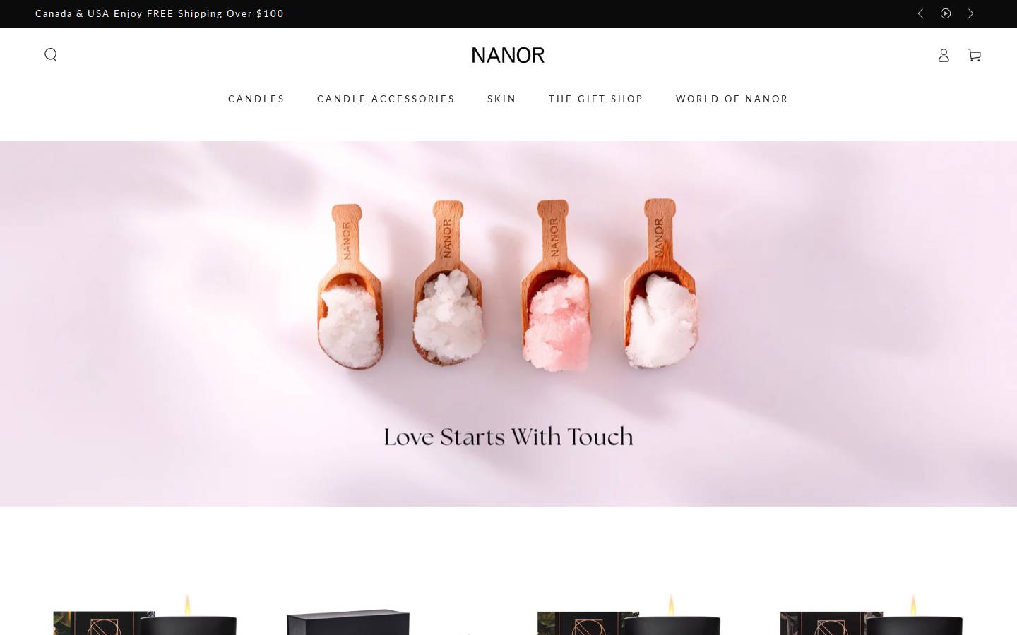 nanorcollection.com homepage screenshot