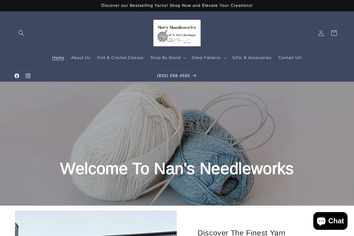 nansneedleworks.com homepage screenshot