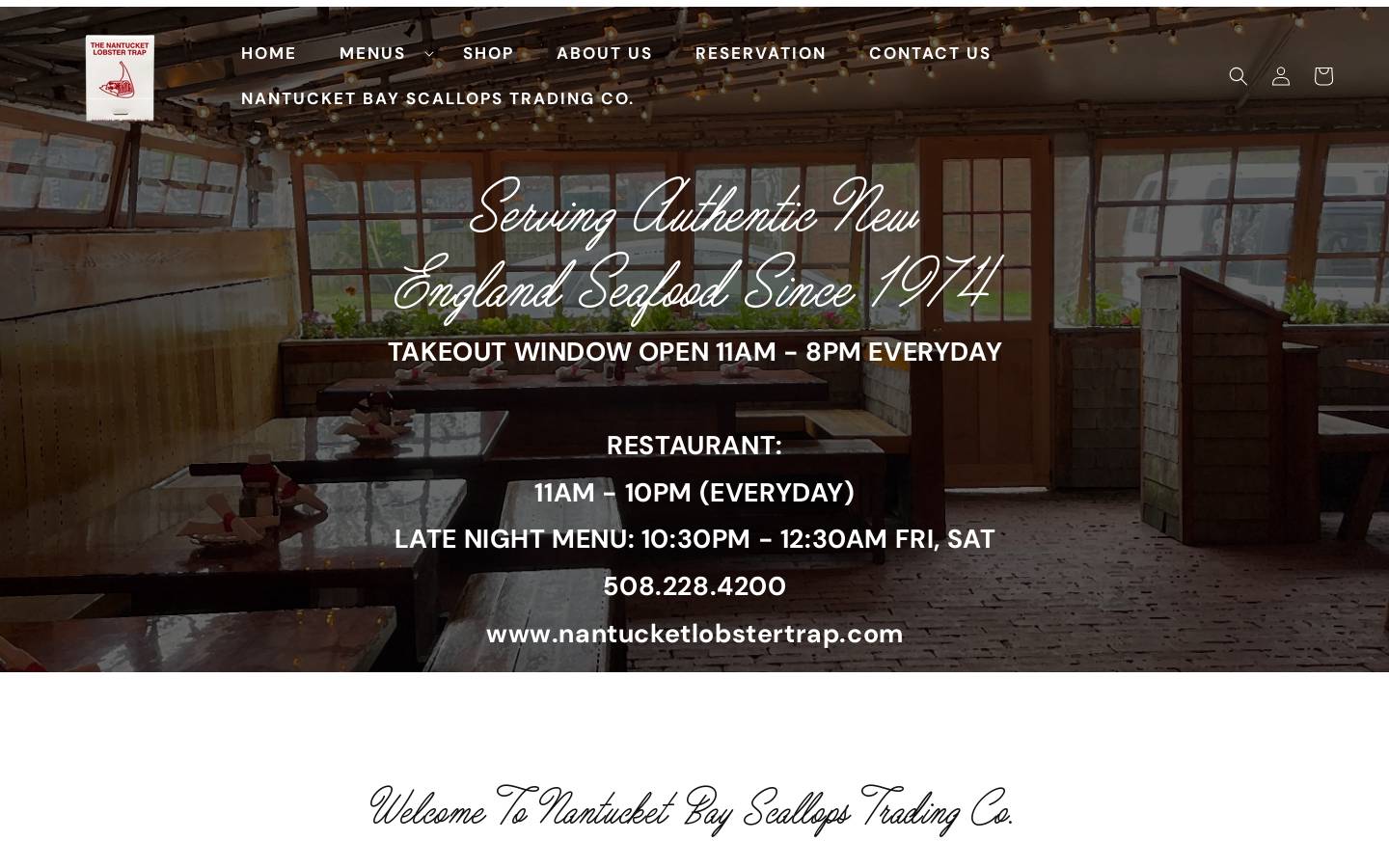 nantucketlobstertrap.com homepage screenshot