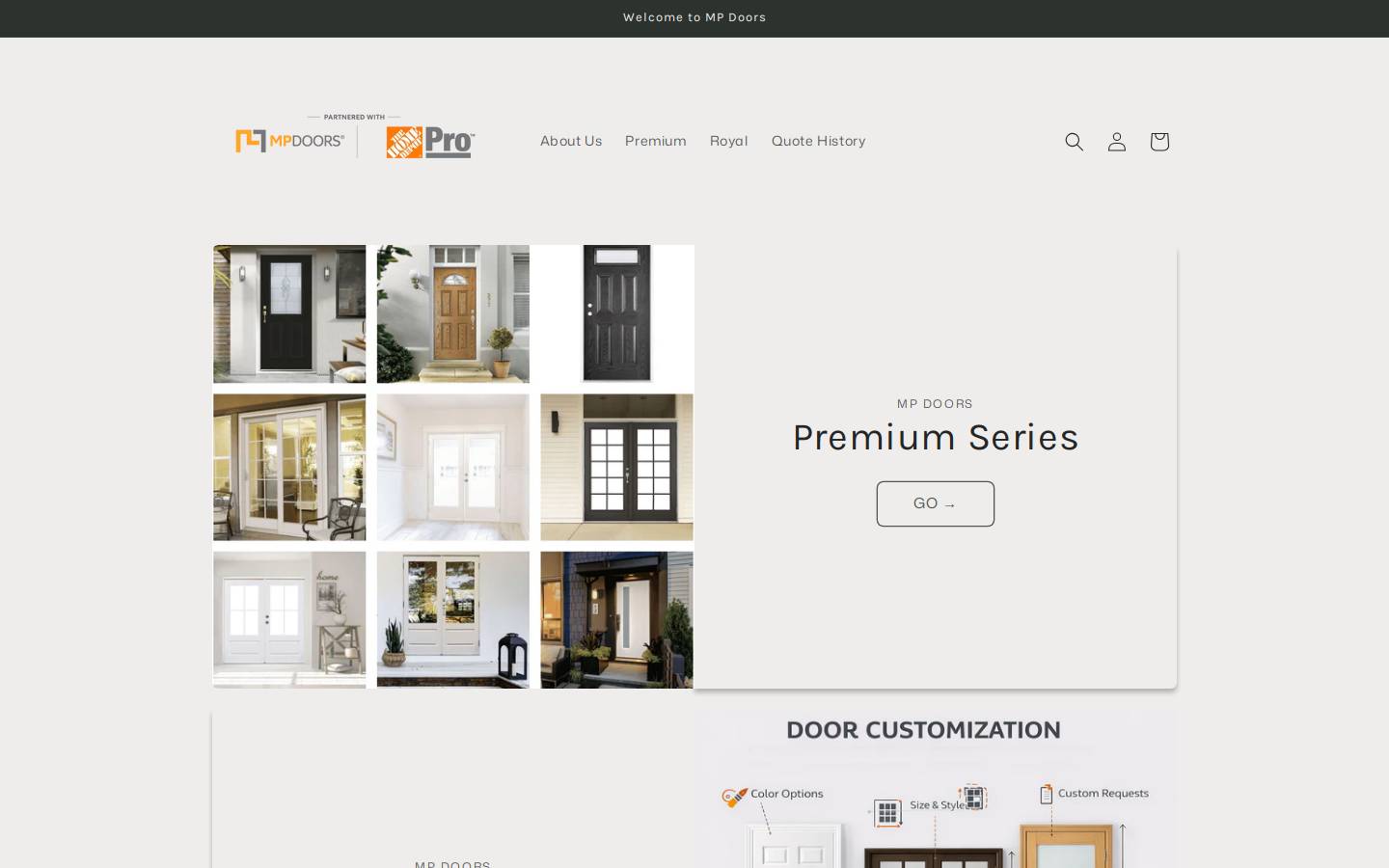 nanyadoors.com homepage screenshot