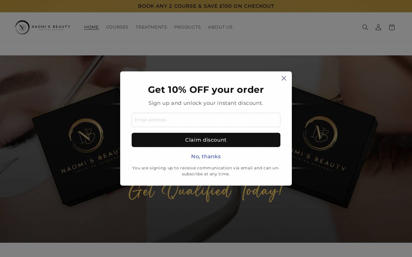 naomisbeauty.com homepage screenshot