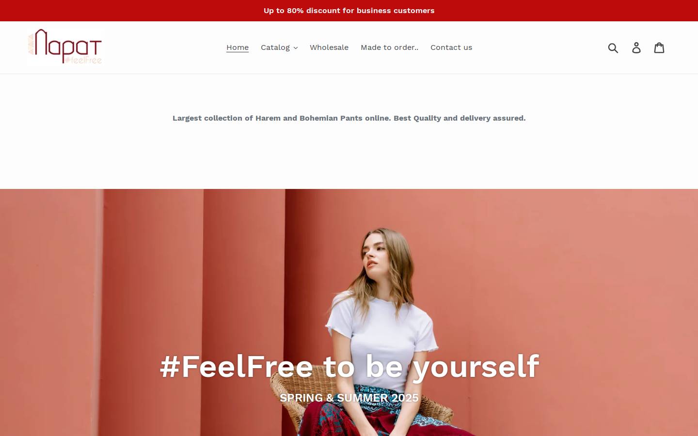 napatclothing.com homepage screenshot