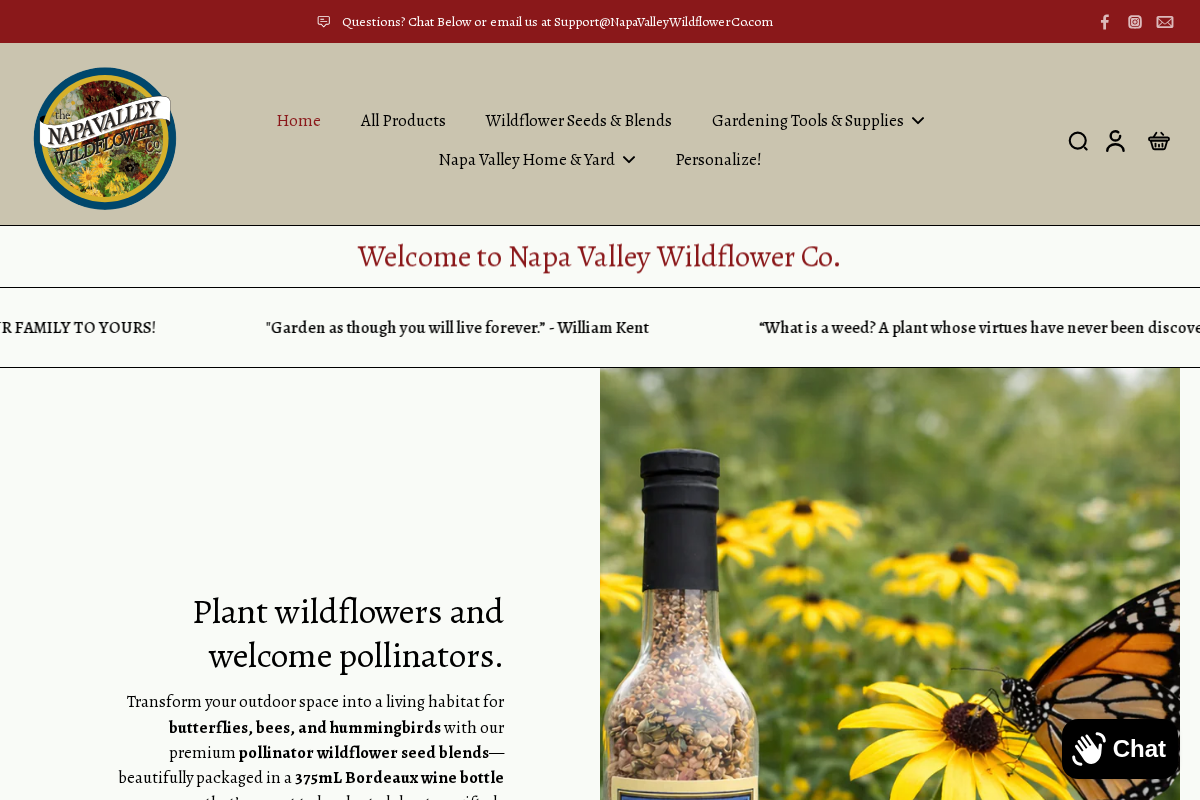 napavalleywildflowerco.com homepage screenshot