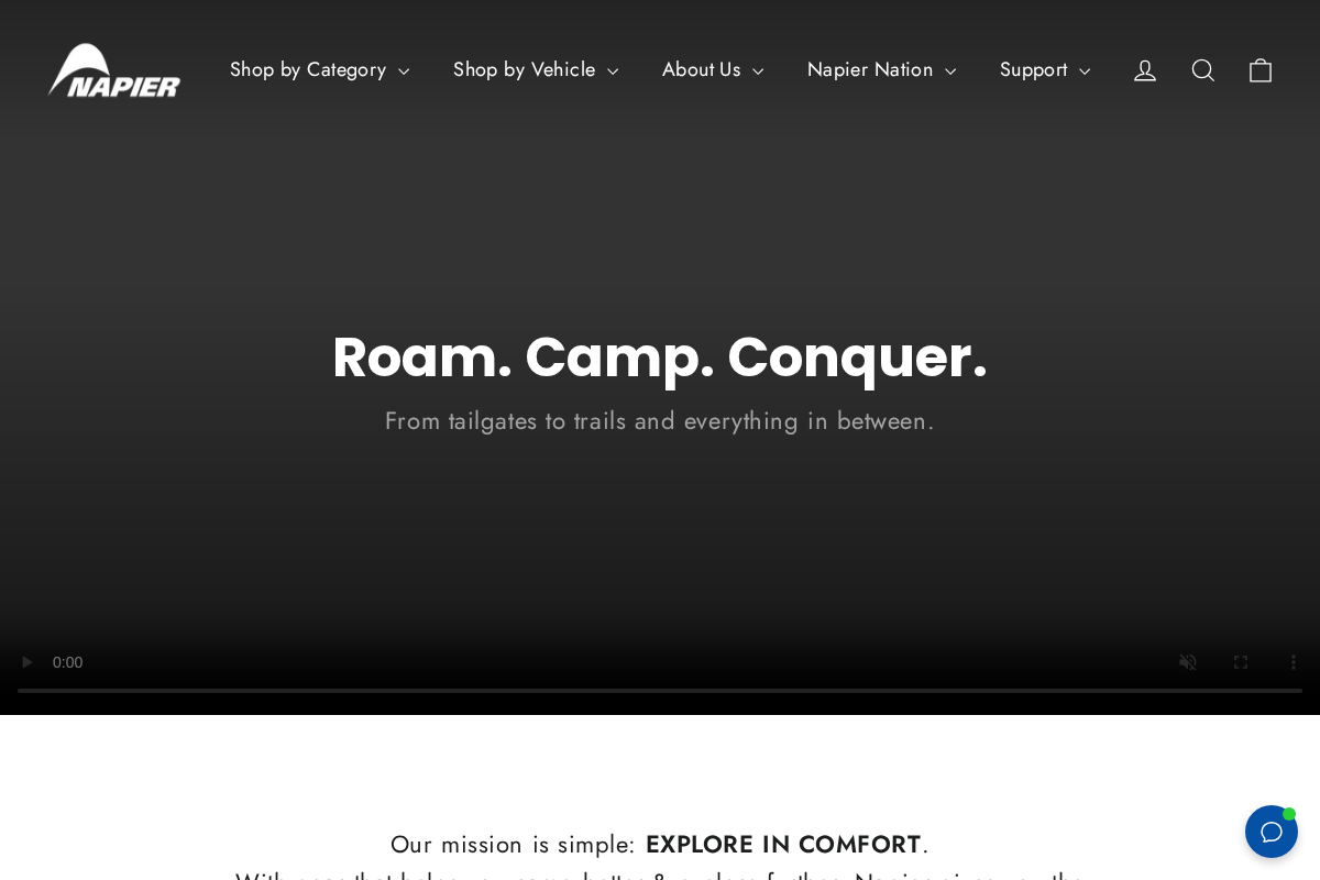 Napier Outdoors homepage screenshot