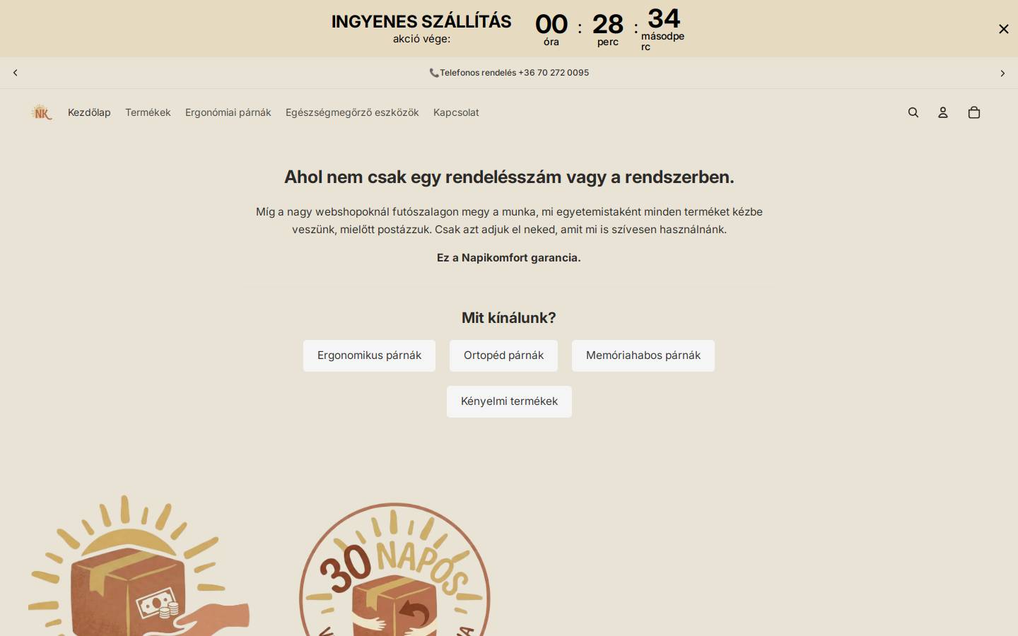 napikomfort.com homepage screenshot