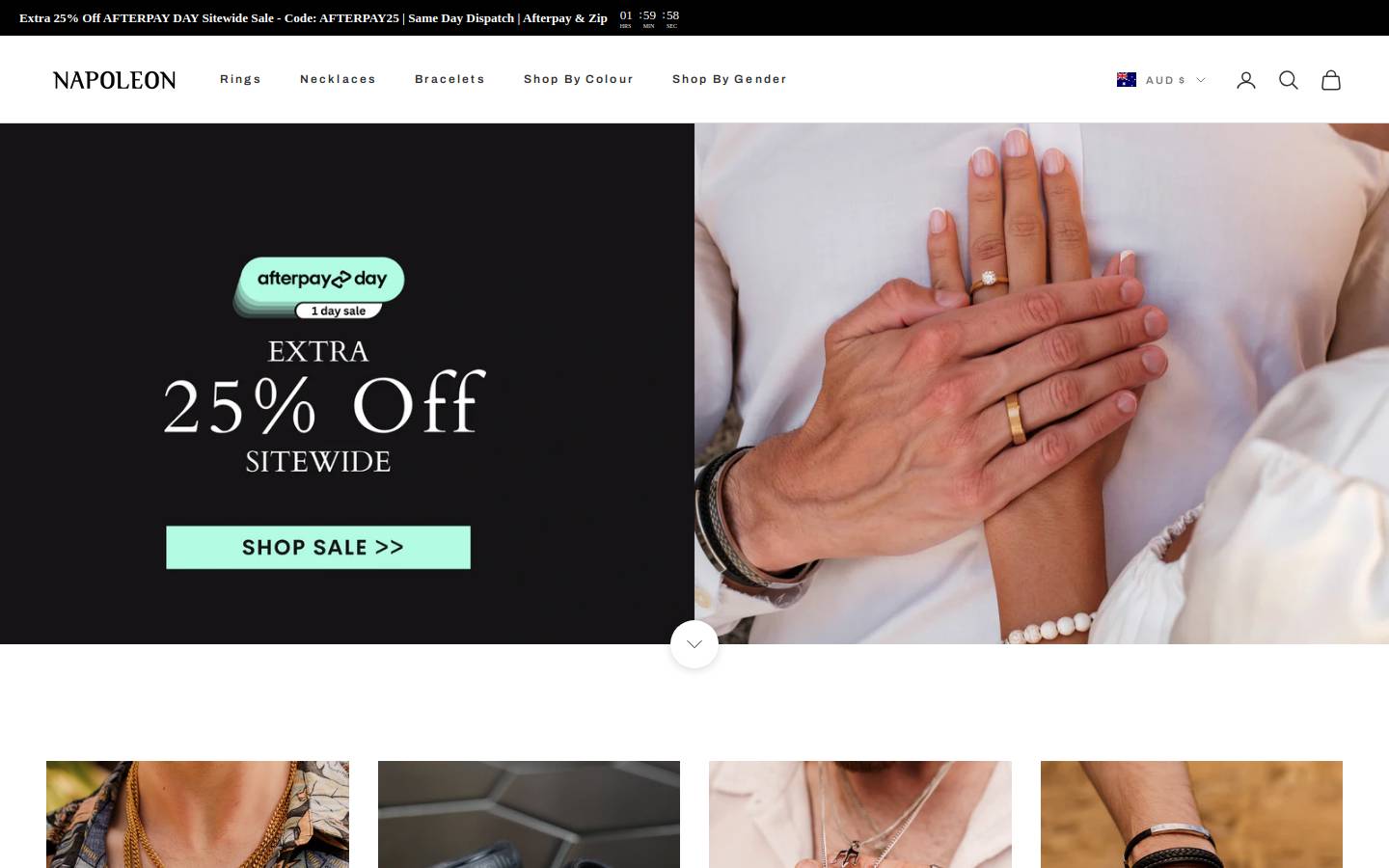 napoleonrings.com homepage screenshot