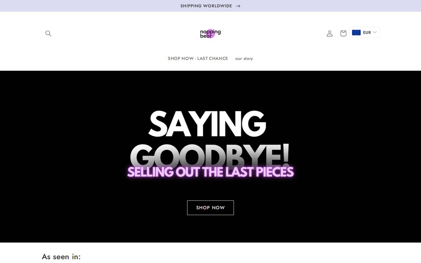 nappingbear.com homepage screenshot