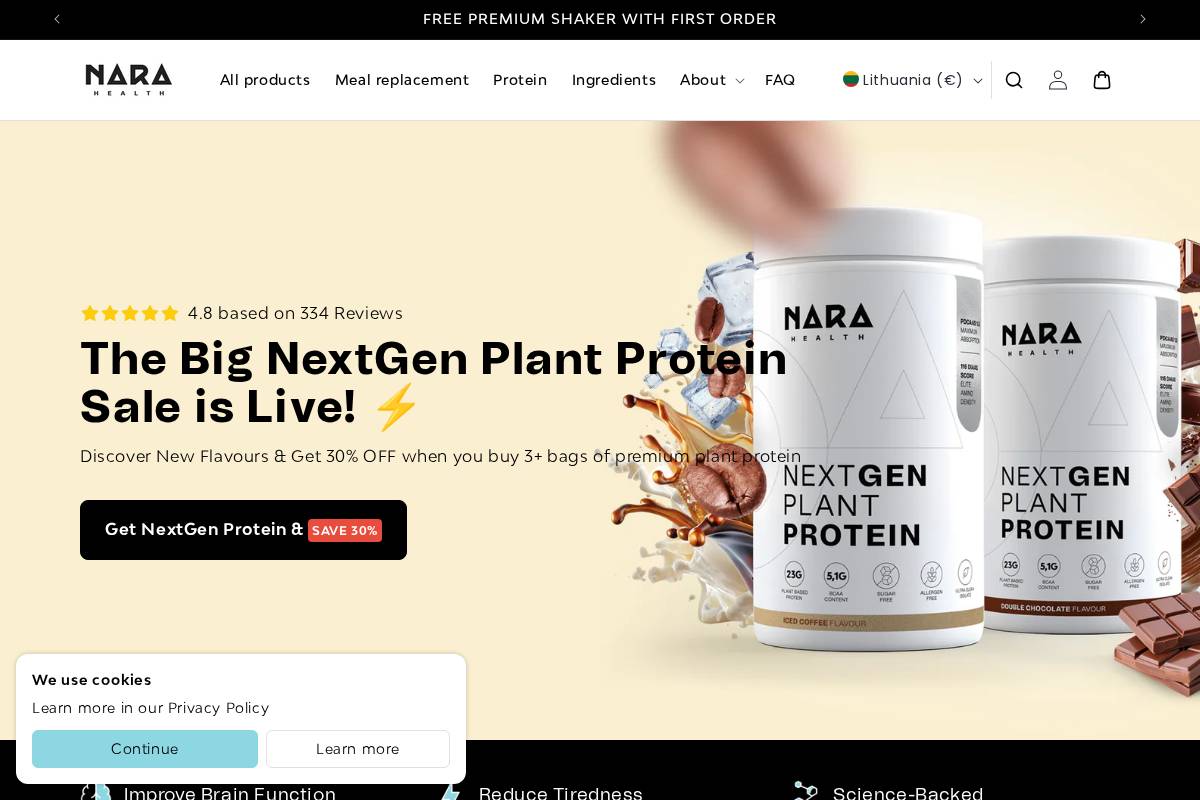 NARA Health homepage screenshot