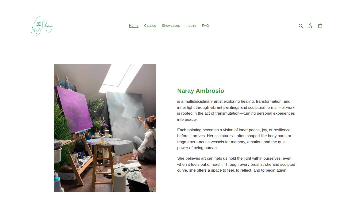 narayambrosio.com homepage screenshot