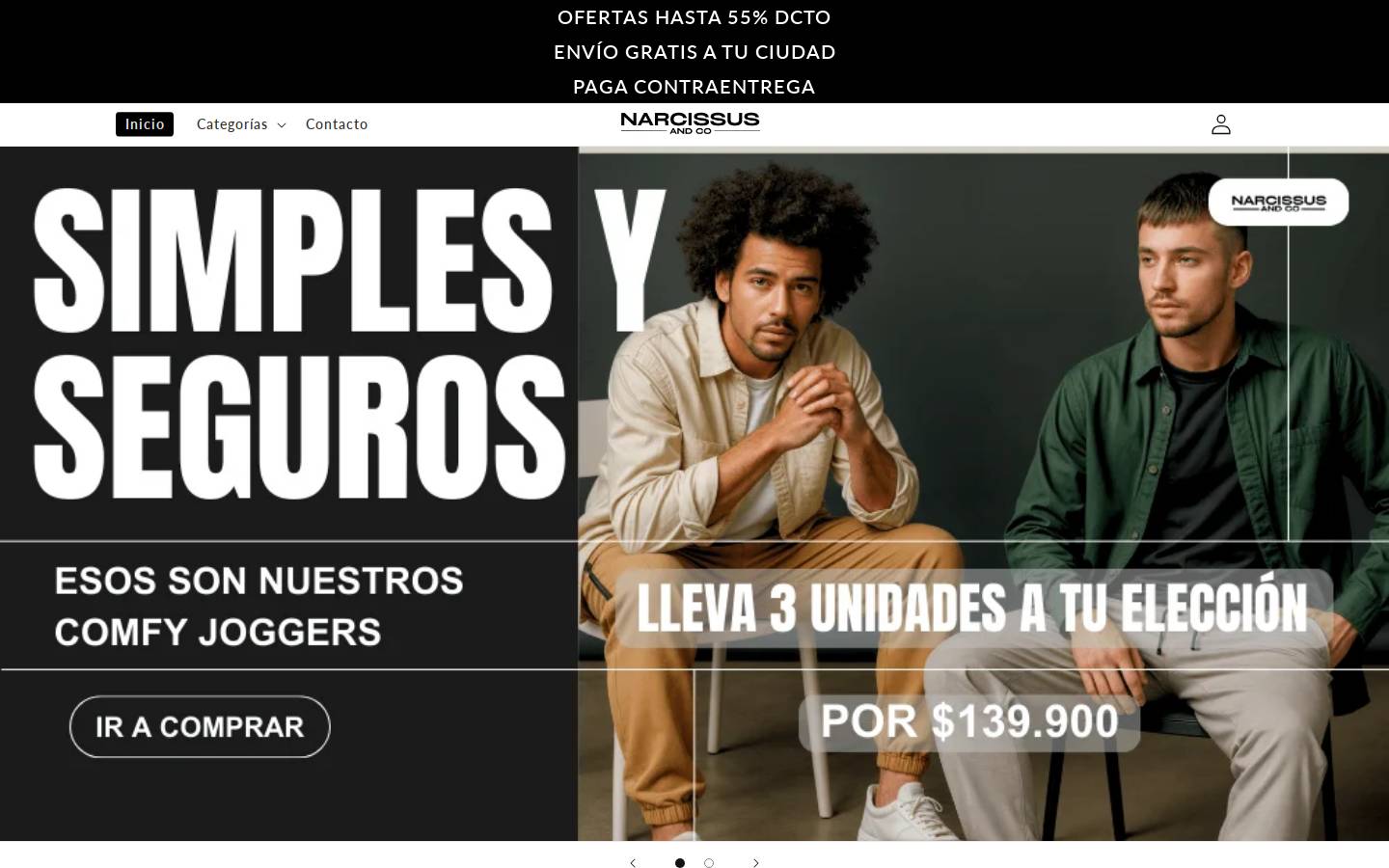 Narcissusandco homepage screenshot