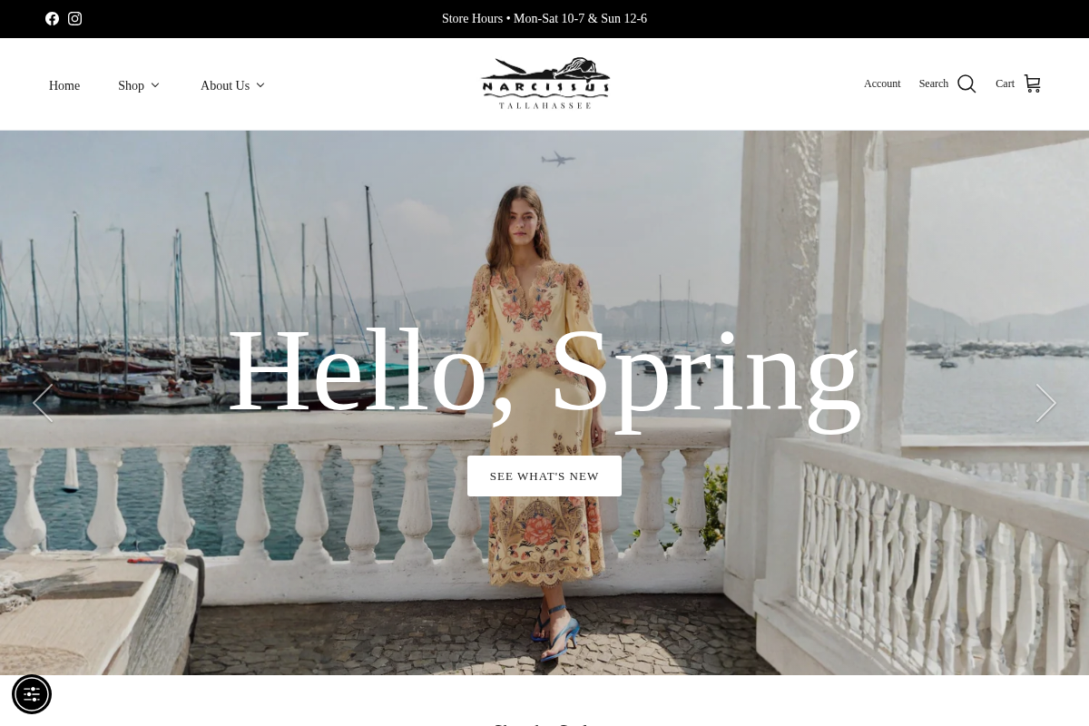 narcissusstyle.com homepage screenshot