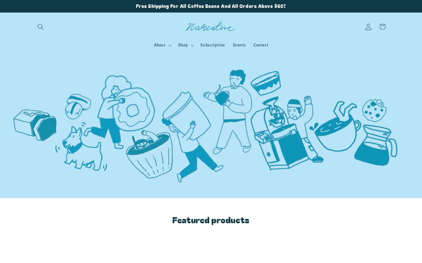 narrativecoffeestand.com homepage screenshot