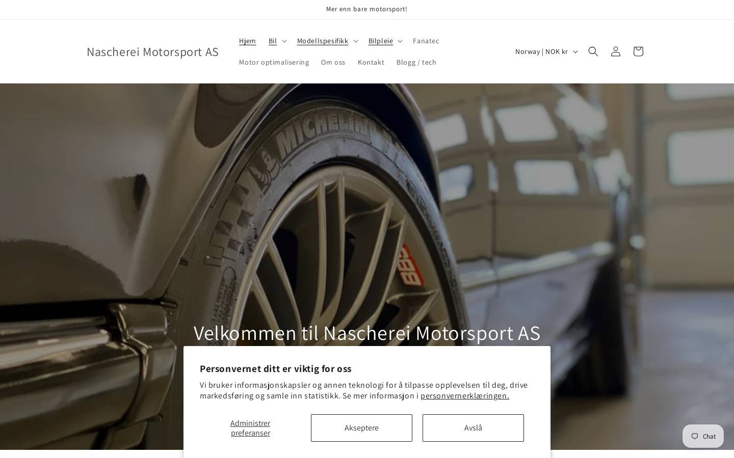 nascherei.no homepage screenshot