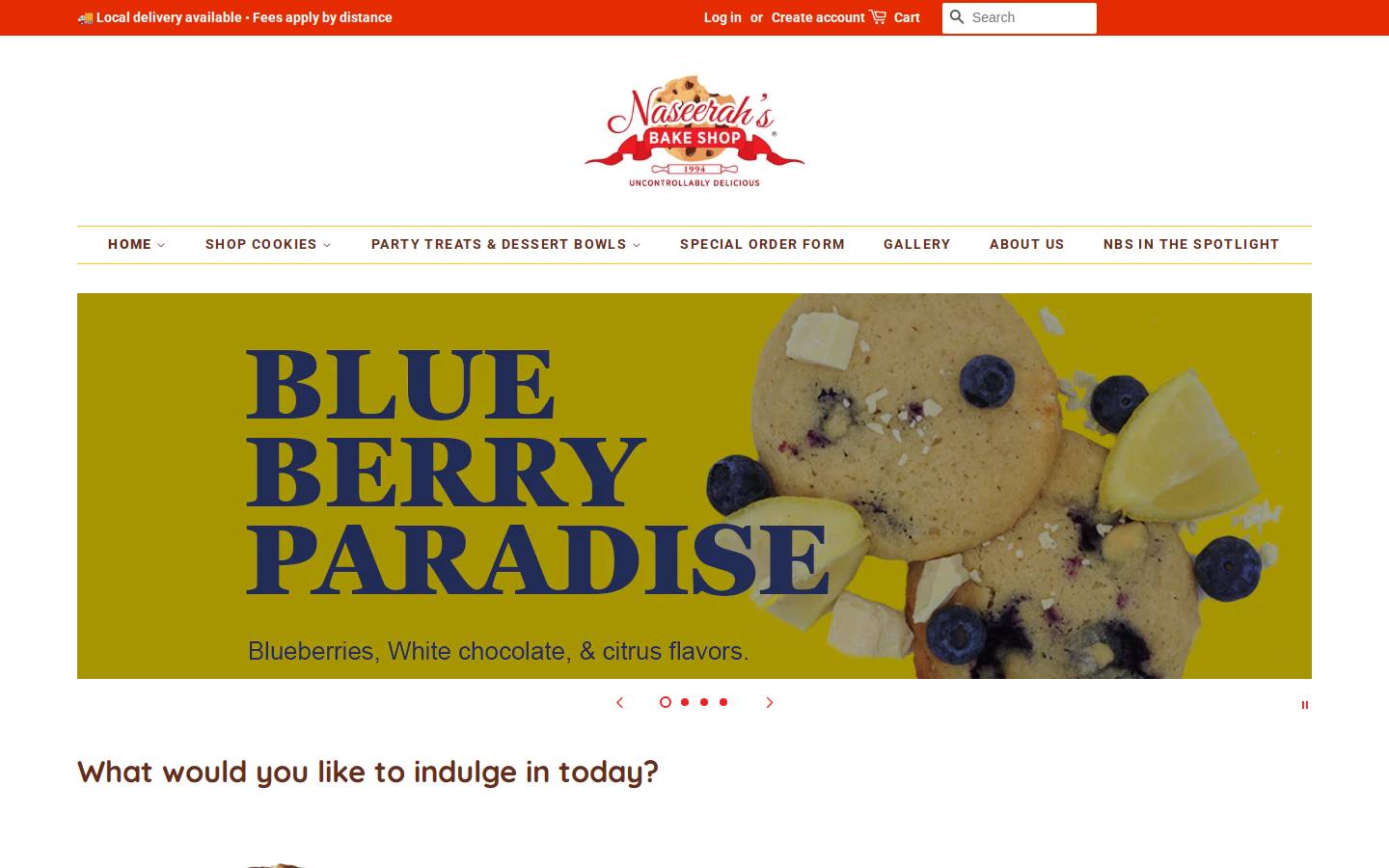 naseerahbakes.com homepage screenshot