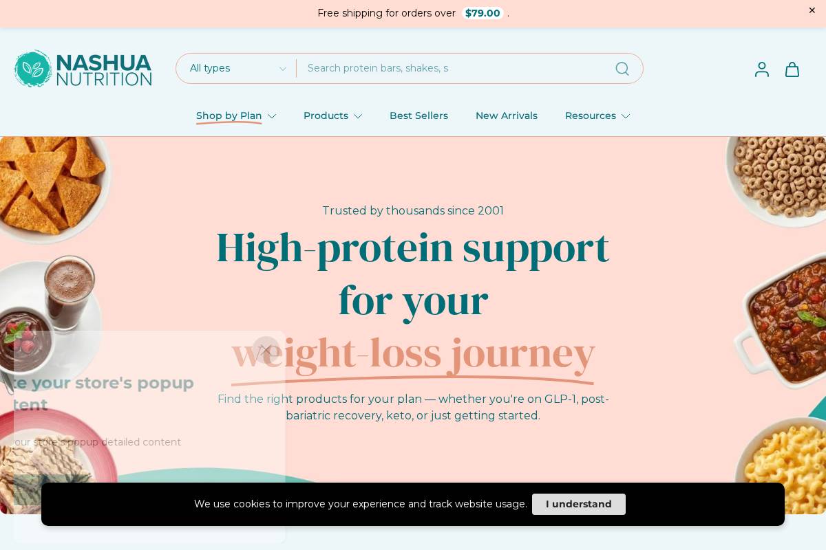 Nashua Nutrition  homepage screenshot