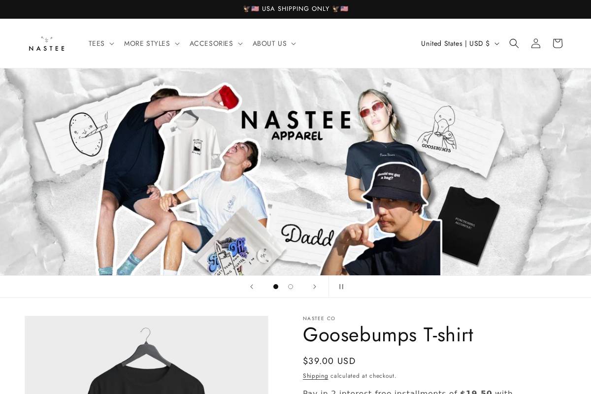 nastee.co homepage screenshot