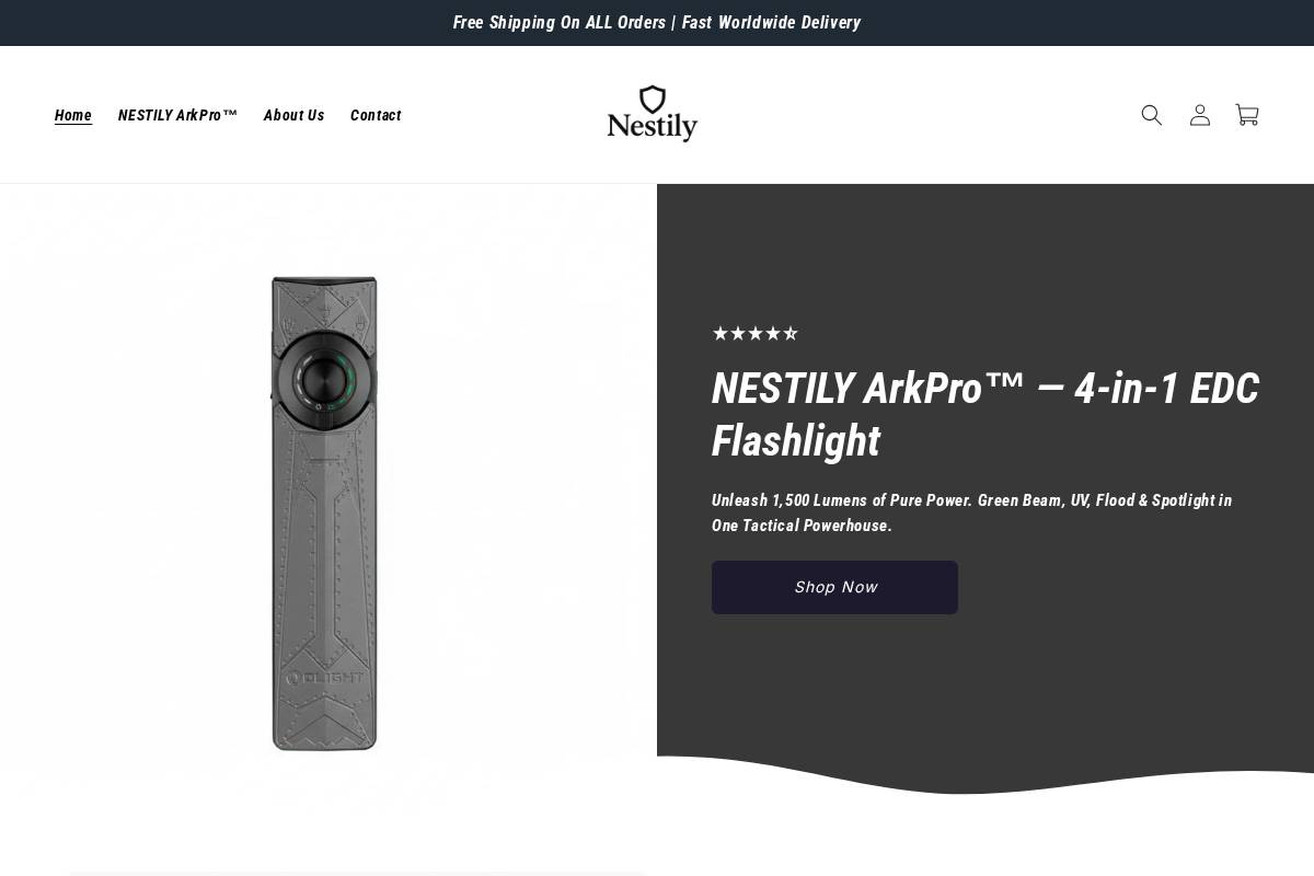 nastilyflashlight.shop homepage screenshot