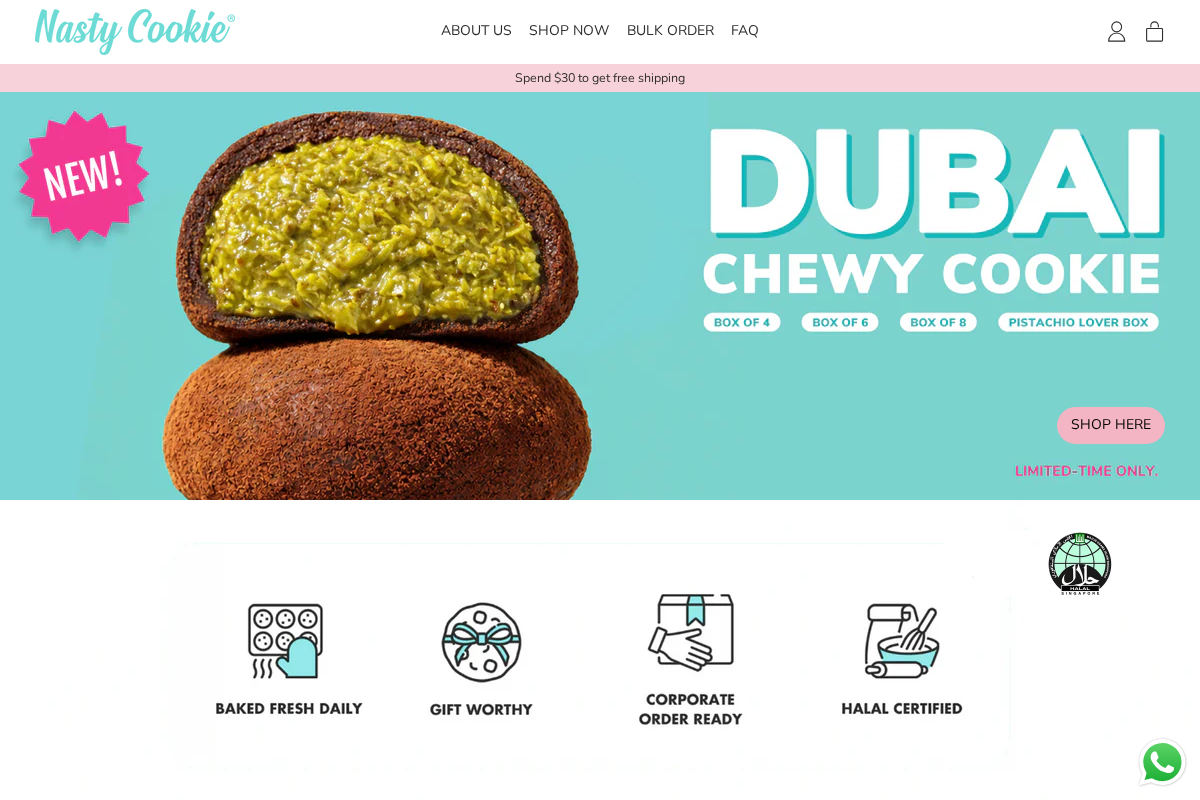 Nasty Cookie homepage screenshot
