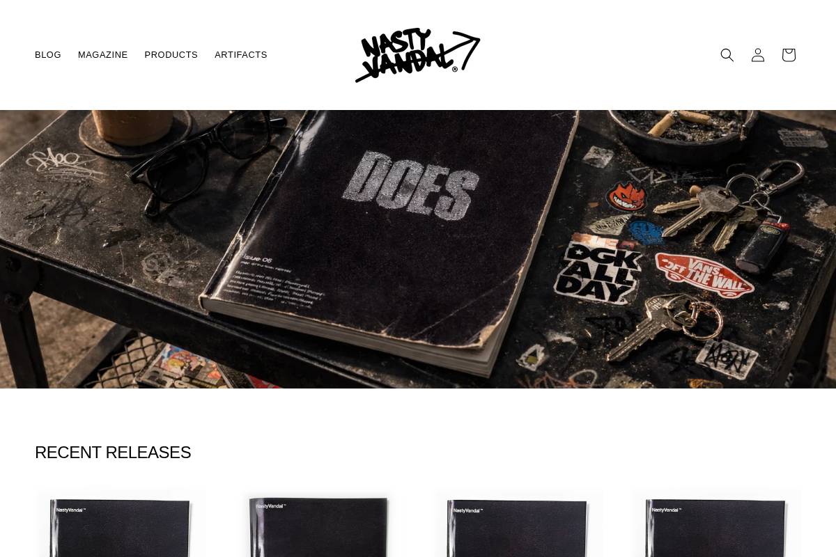 nastyvandal.com homepage screenshot