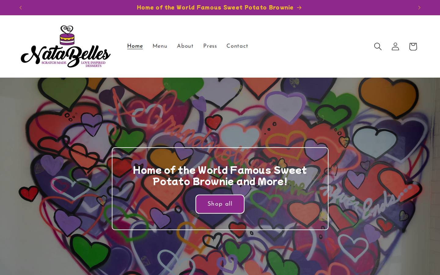 natabellesdesserts.com homepage screenshot