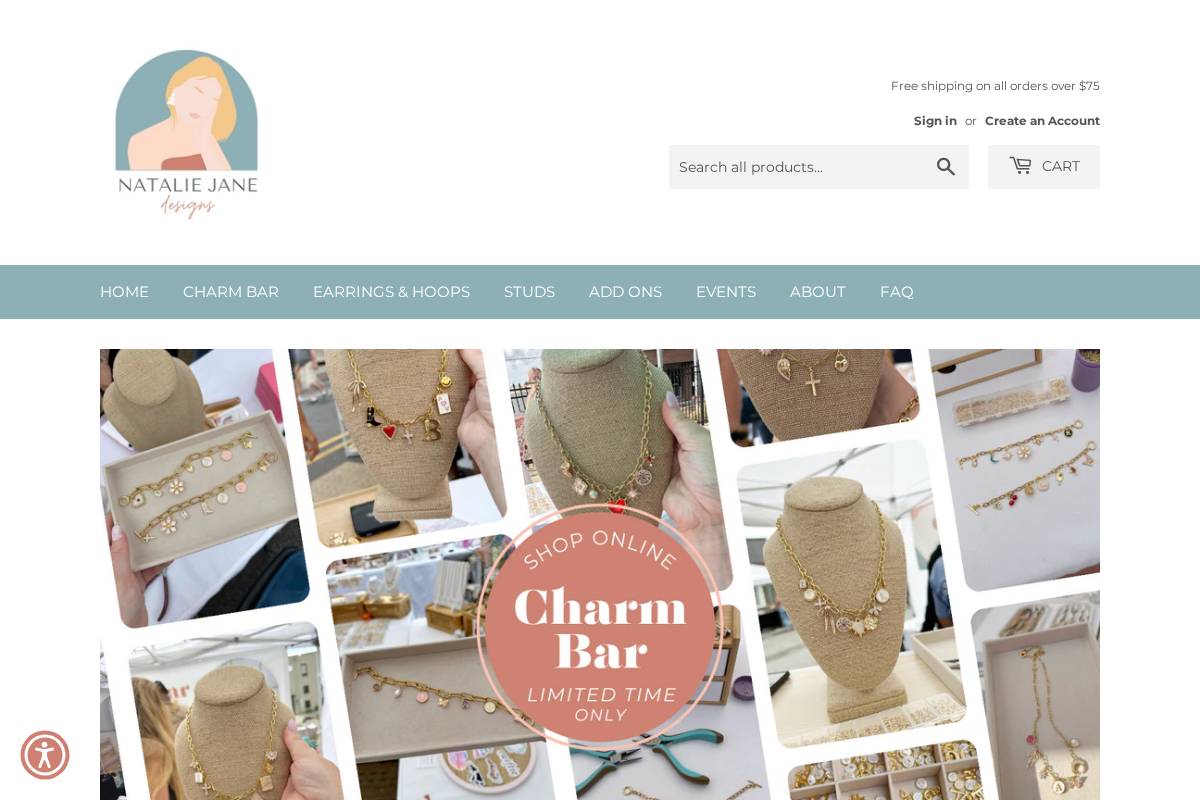 nataliejanedesigns.com homepage screenshot