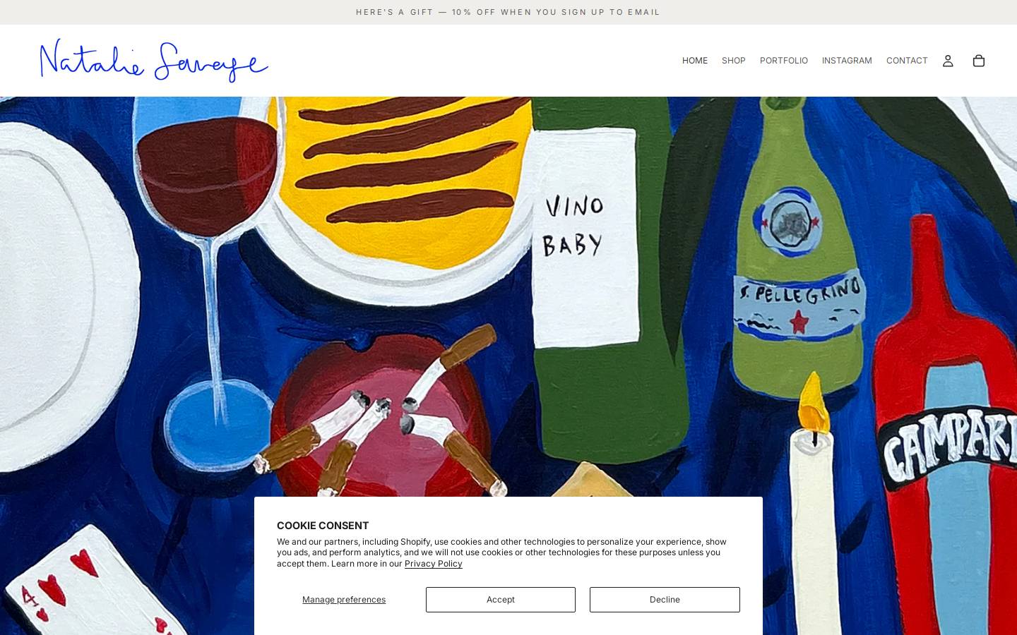 nataliesavage.com homepage screenshot