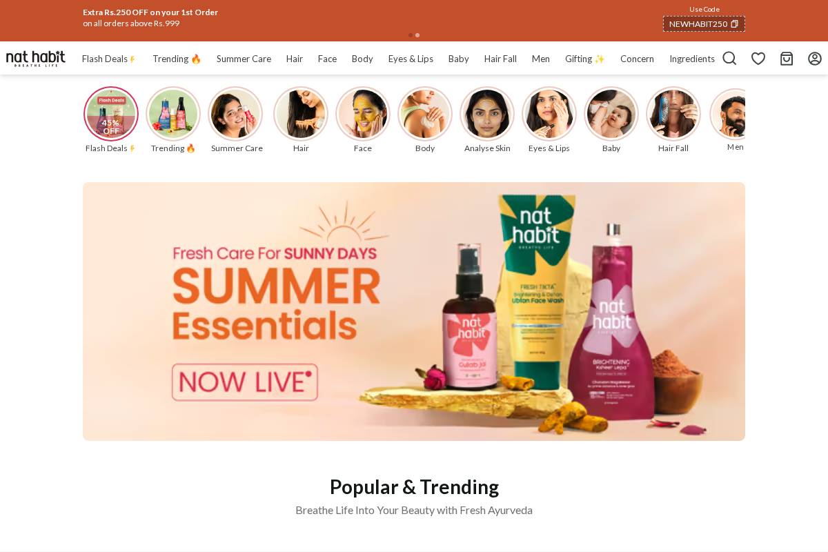 nathabit.in homepage screenshot