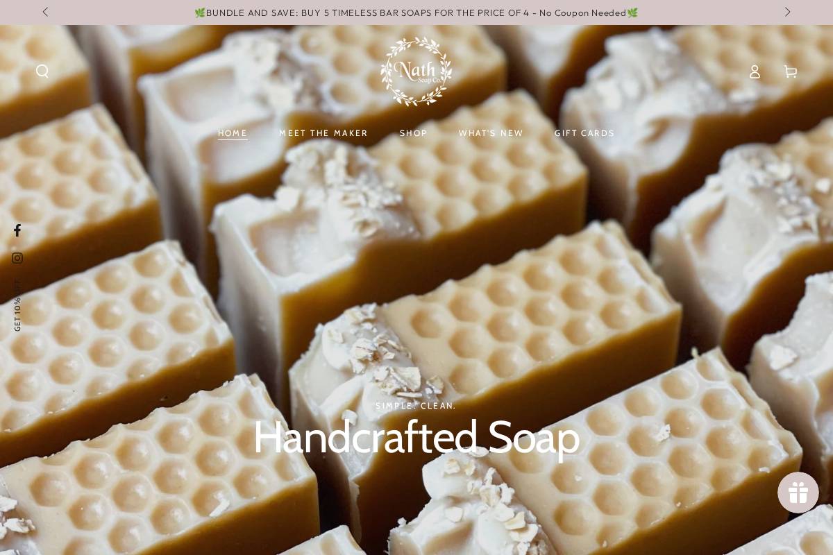 Nath Soap Company homepage screenshot