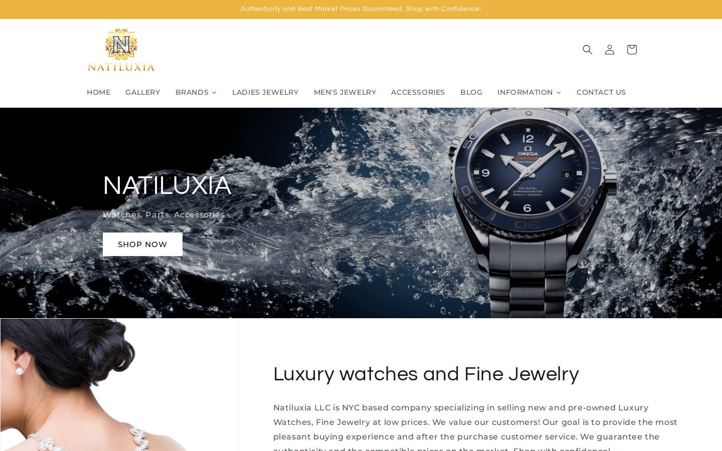 natiluxia.com homepage screenshot
